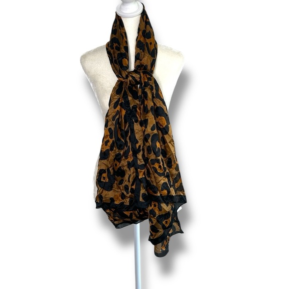 Animal, Cheetah Print, Silk, Oversized Scarf - Picture 1 of 12